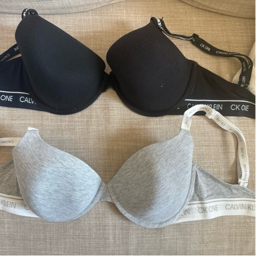 Calvin Klein Black and Gray Bra Duo